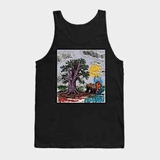 watercolor bear weird tree with house Tank Top